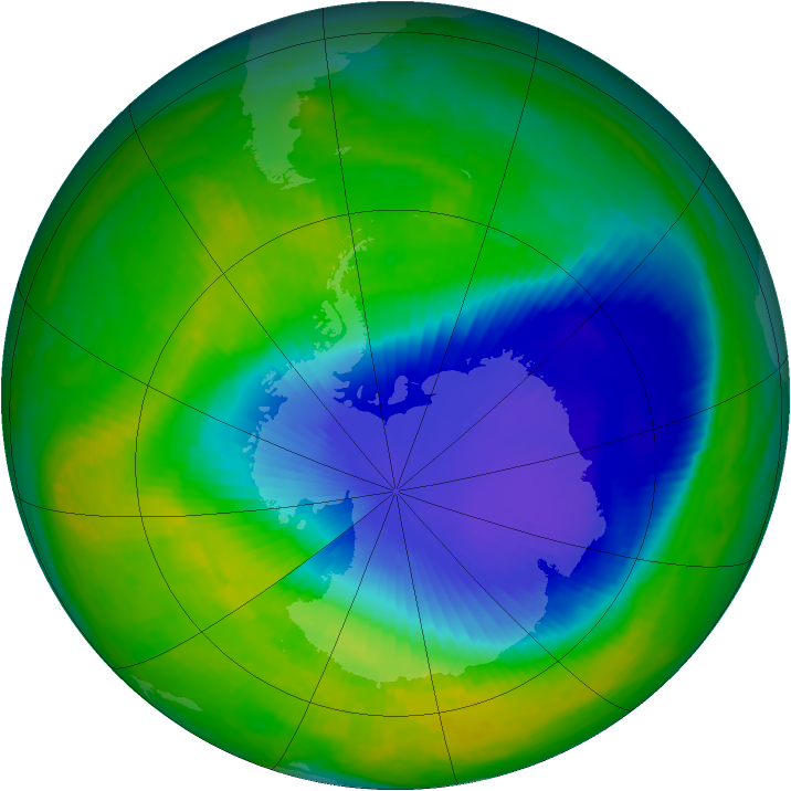 Antarctic ozone map for 14 November 1998